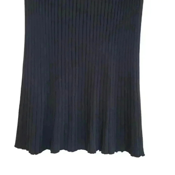 Adrianna Papell Women's Black Viscose/Poly Ribbed Knit Straight Skirt w Buttons - Picture 5 of 10